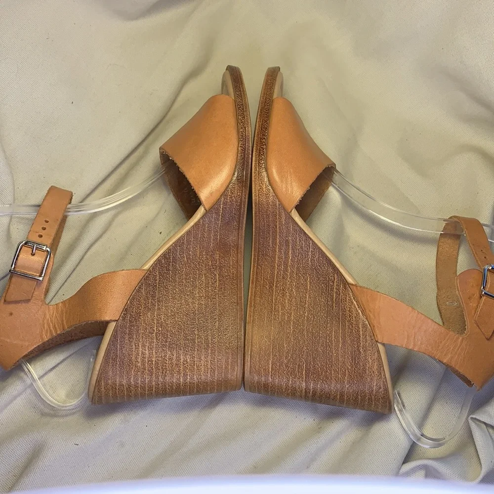 Barbara Barbieri leather wedge sandal ankle strap
